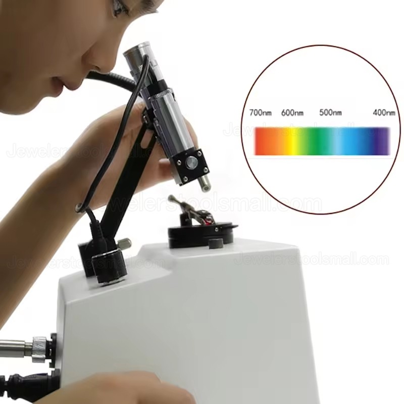 Tabletop Gemology Spectroscope Gemstone Analytical Optical Instrument Wavelength Scale 400nm-700nm